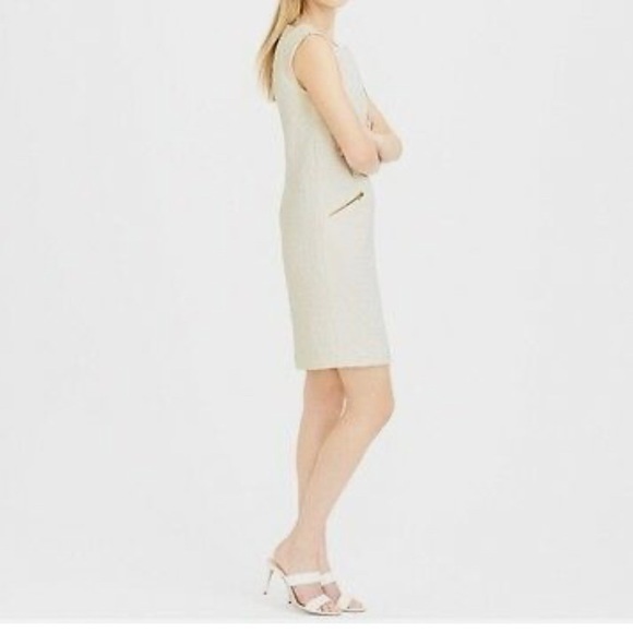 J. Crew Cream Sleeveless Textured Dress - Picture 2 of 11